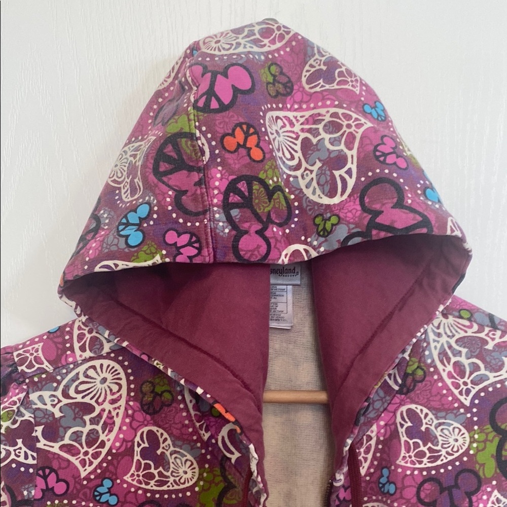Disney Purple Hooded Sweatshirt with Vibrant Floral Design - Picture 8 of 9